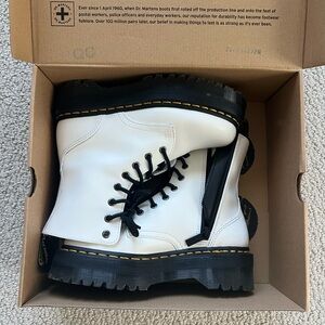 Dr. Martens White Leather Boots